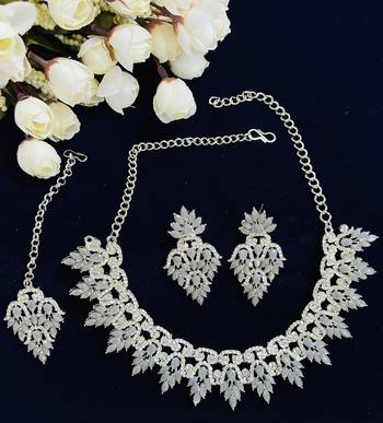 Grey designer function wear ad necklace set 1