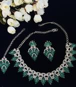 Green designer function wear ad necklace set