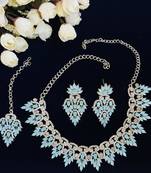 Turquoise designer function wear ad necklace set