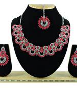 Red designer function wear ad necklace set