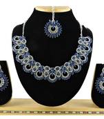 Blue designer function wear ad necklace set