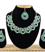 Green designer function wear ad necklace set
