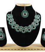 Green designer function wear ad necklace set