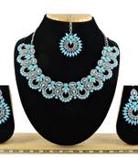 Turquoise designer function wear ad necklace set