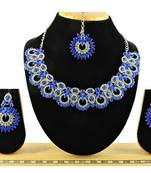 Blue designer function wear ad necklace set