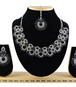 Black designer function wear ad necklace set