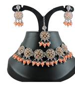 Orange designer function wear ad necklace set