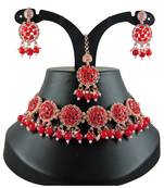 Red designer function wear ad necklace set