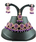Purple designer function wear ad necklace set