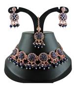 Blue designer function wear ad necklace set