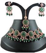 Green designer function wear ad necklace set