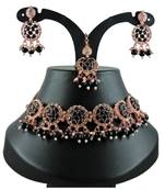 Black designer function wear ad necklace set