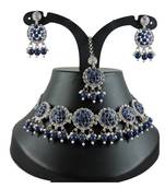Blue designer function wear ad necklace set