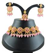 Pink designer function wear ad necklace set