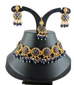 Blue designer function wear ad necklace set