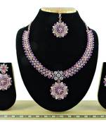 Purple designer function wear ad necklace set