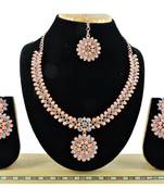 Orange designer function wear ad necklace set