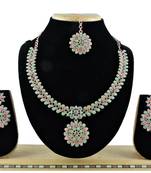 Green designer function wear ad necklace set
