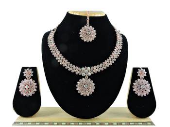 Grey designer function wear ad necklace set 1