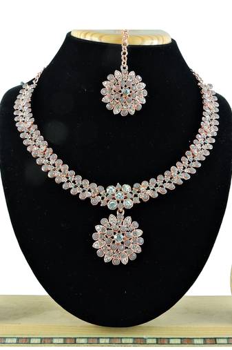 Grey designer function wear ad necklace set