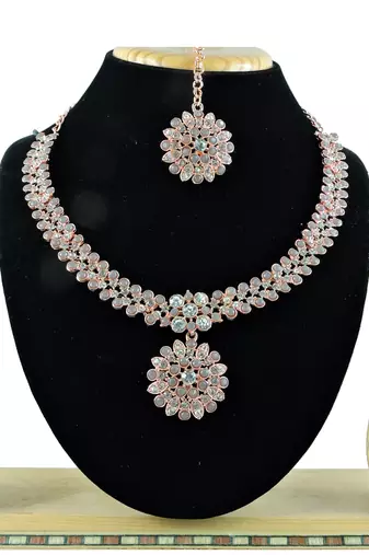 Grey designer function wear ad necklace set