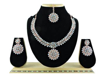 Turquoise designer function wear ad necklace set 1