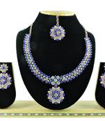 Blue designer function wear ad necklace set