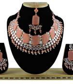 Orange designer function wear ad necklace set