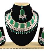 Green designer function wear ad necklace set