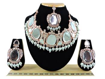 Multicolor designer function wear ad necklace set 1