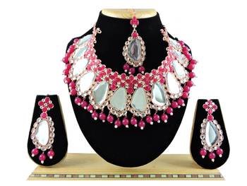 Red designer function wear ad necklace set 1
