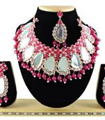 Red designer function wear ad necklace set