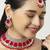 Red designer function wear ad necklace set