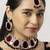 Maroon designer function wear ad necklace set