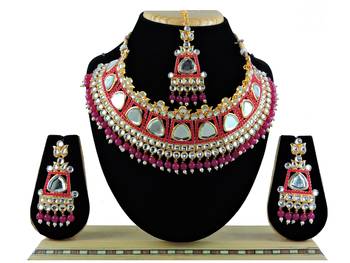 Red designer function wear ad necklace set 1
