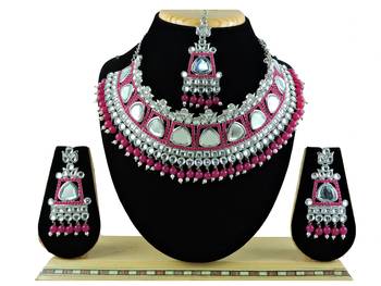 Red designer function wear ad necklace set 1