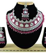 Red designer function wear ad necklace set