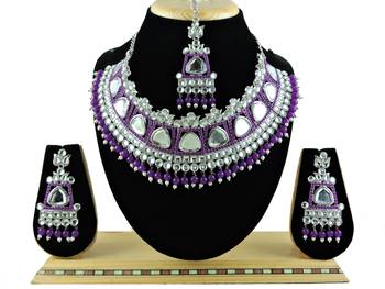 Purple designer function wear ad necklace set 1