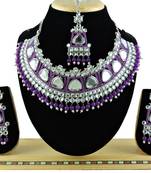Purple designer function wear ad necklace set