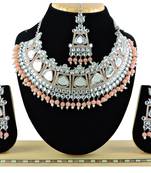 Orange designer function wear ad necklace set