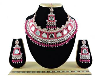 Red designer function wear ad necklace set 1