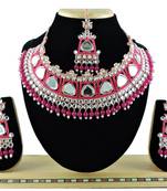 Red designer function wear ad necklace set