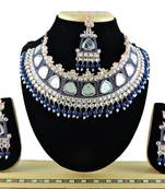 Blue designer function wear ad necklace set