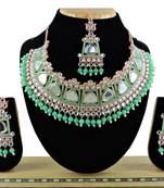 Green designer function wear ad necklace set