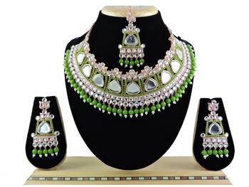 Green designer function wear ad necklace set 1