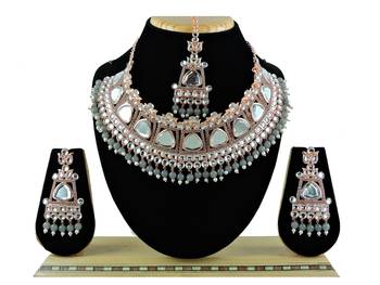 Grey designer function wear ad necklace set 1