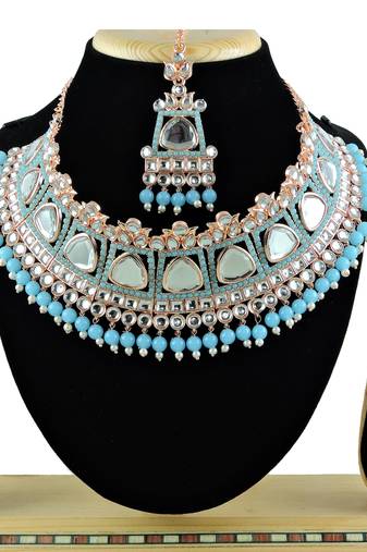 Turquoise designer function wear ad necklace set