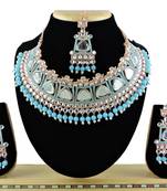 Turquoise designer function wear ad necklace set
