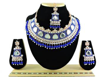 Blue designer function wear ad necklace set 1