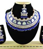Blue designer function wear ad necklace set